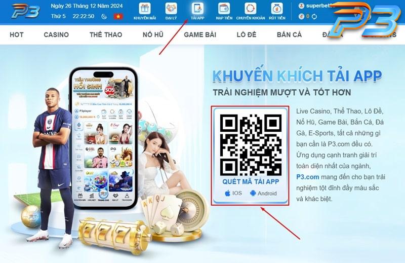 Hướng dẫn cách tải app P3 phiên bản Apk/IOS về điện thoại 2 Quét mã QR để tải ứng dụng P3